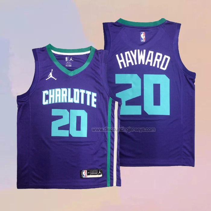 Men's Charlotte Hornets Gordon Hayward NO 20 Statement 2020-21 Purple Jersey